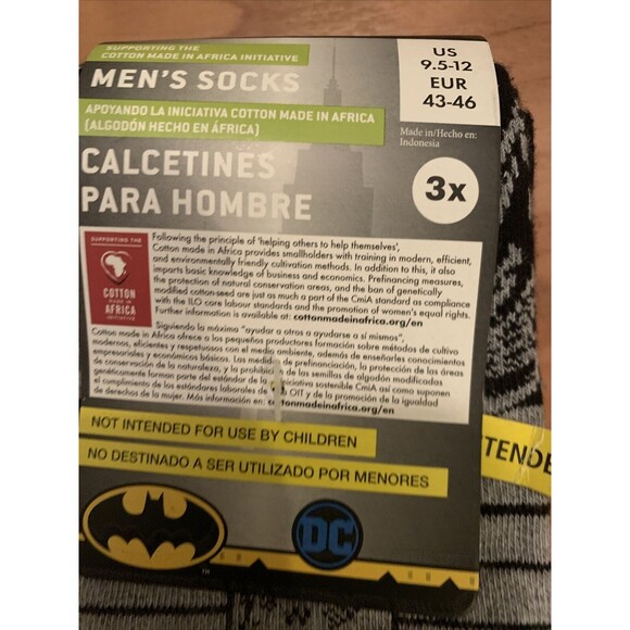 Batman Men's Adult Crew Socks 3 Pairs for Shoe Sizes 9.5-12 Multi-Color - Picture 2 of 12